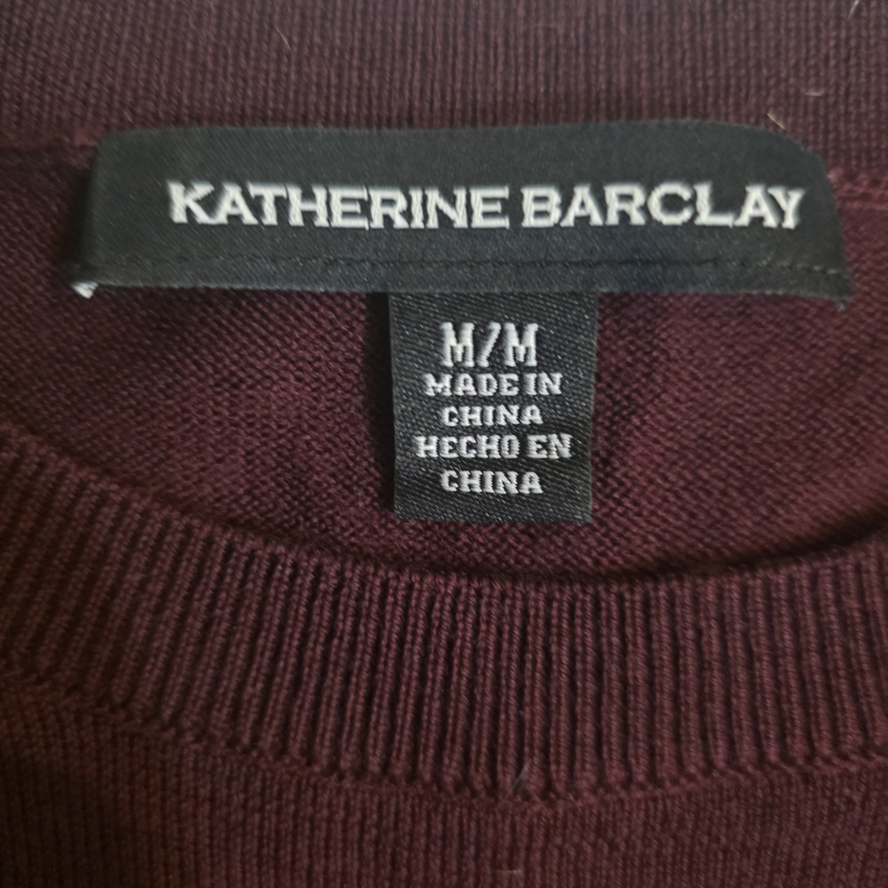 Katherine Barclay Extra Fine Merino Wool Burgundy Sweater | Size M | Luxury Knit - Picture 2 of 8